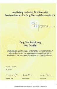 Zertifikat Feng Shui Berufsverband